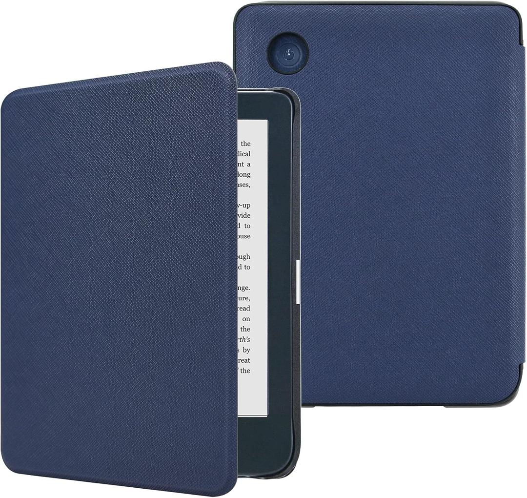 DMLuna Case for Kobo Clara / Clara 2E 6" - Ultra Slim Lightweight Folio Premium PU Leather Protective Cover with Auto Sleep/Wake Function, Navy Blue