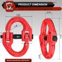2 Pack 1/2" Safety Chain Connector Link, G80 Tow Hitch Hammerlock Coupling Link, Tow Chain Connector with 12000 lbs Loading (Red)