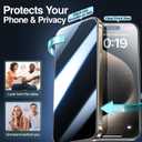 SMARTDEVIL 2 Pack Privacy Screen Protector for iPhone 15 Pro, [Anti-Spy] [Military-Grade Shatterproof] [9H Hardness] Tempered Glass, [Easy Installation] Bubble-Free & Case-Friendly, Dust-Free Box