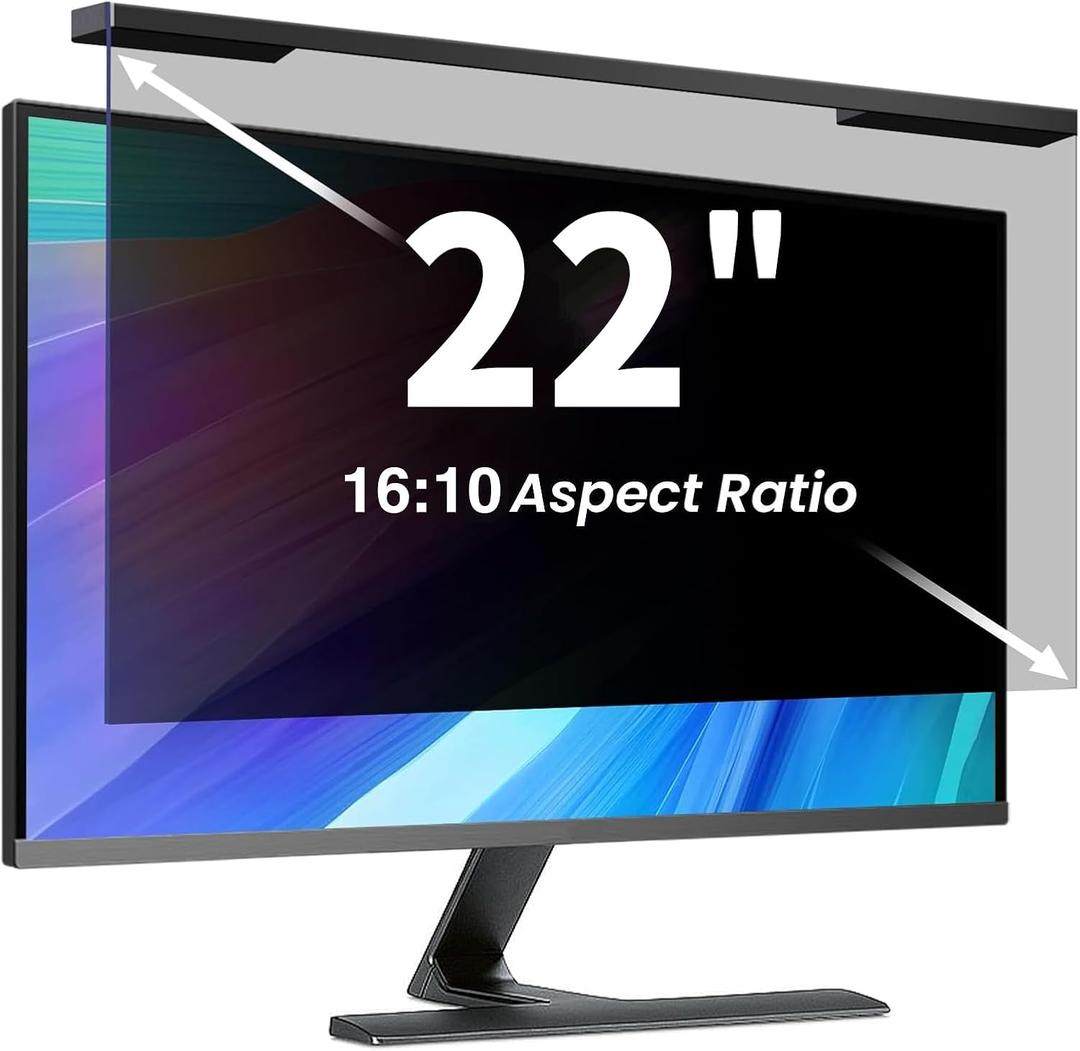 Hanging 22 Inch Computer Privacy Screen Filter, Hanging Computer Screen Privacy Cover, Compatible with, 22 Inch 16:10 Widescreen Monitors, Protect Eyes from Glare and Blue Light