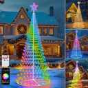 Smart Christmas Cone Tree Lights, 12ft 648LED Music Sync RGB Christmas Tree Lights with APP Remote Control, DIY Lighting Show Waterproof for Yard Garden Indoor Outdoor Christmas Decoration (Color Changing)
