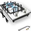 Gas Cooktop 12 Inch Gas Stove 2 Burner, ANHANE Portable Stainless Steel LPG/NG Dual Fuel, Built-in Gas Stove, Ideal for RVs, Apartments, and Outdoor for Cooking