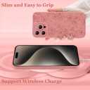 ZIYE for iPhone 15 Pro Max Case Flower Floral Pattern for Women Girls Slim Soft TPU Camera Protection Cute Cover Designed for iPhone 15 Pro Max 6.7 Inch Pink