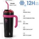 40 oz Tumbler with Handle and Straw Lid, Stainless Steel Vacuum Insulated Tumbler for Home, Office, GYM or School, Keep Cold & Hot Leakproof Travel Sports Water Bottle