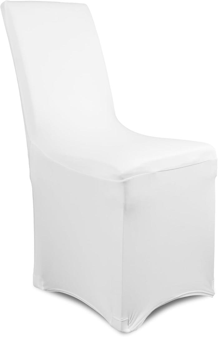30 Pack White Stretch Chair Covers, Spandex Dining Chair Slipcovers, Wrinkle Resistant Reusable Covers for Wedding, Party, Banquet & Events