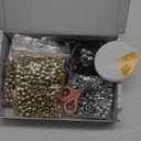 1200Pcs Friendship Bracelet Beads, 6x9mm Pony Beads for Jewelry Making, 5 Style Gold Silver Colors Kandi Beads Bulk, Hair Beads for Braids with Stretch Cord and Scissors