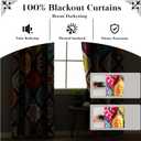 7 x Bohemian 100% Blackout Curtains for Bedroom 96 inch Long 2 Panels Set Boho Colorful Mandala Thermal Insulated Room Darkening Window Drapes Patterned Black Out Curtains for Living Room, 52Wx96L