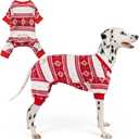 KYEESE Dog Christmas Pajamas, Soft Fleece Holiday Dog Pajamas for Dogs, Warm Plush Winter Pet Sleepwear with Snowflake Pattern, Lightweight Cozy Xmas Outfit Jumpsuit, 2XL (40-58LBS)