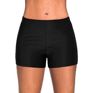 Yonique Women's Swim Shorts Solid Tankini Bottoms Swimsuit Bottoms L