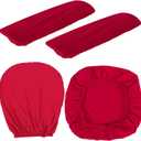 Tallew 4 Pcs Office Chair Covers Set Computer Universal Protective Stretchable Chair Seat Covers Desk Armrest Cover Pads Office Cushion Backrest for Rotating(Regular,Red)