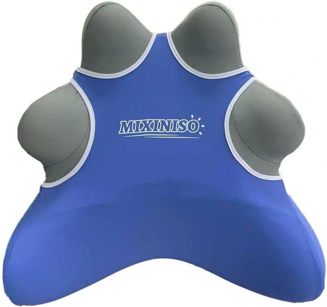 Lumbar Support Pillow for Chair, Ergonomic Back Cushion for Office, Home, Car Seats (Blue)