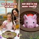 Pigs on Trampolines Board Games Family Game, Kids Games, Multi-Player, Board Games for Family Night, Preschool Toys, The Muddiest Pig Wins The Game, Hand-Eye-Coordination Game, Ages 6+