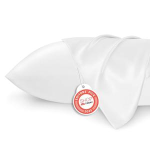 Bedsure King Size Satin Pillowcase Set of 2 - Pure White Silky Pillow Cases for Hair and Skin with Envelope Closure, Similar to Silk Pillow Cases, Gifts for Women Men, 20x36 Inches, 2pcs, 02 - Pure White