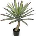 Briful Large Agave Plants Artificial 27.5in Tall Fake Potted Agave Plant Indoor Faux Succulent Tropical Plants for Home Office Room Balcony Garden Outdoor Decor (Frost Green)