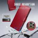 Wallet Case for iPhone 16 Pro 6.3" with RFID-Blocking Credit Card Holder, PU Leather Folio Flip Cover Women Men Protective Phone Case Compatible with Apple 16 Pro, Red