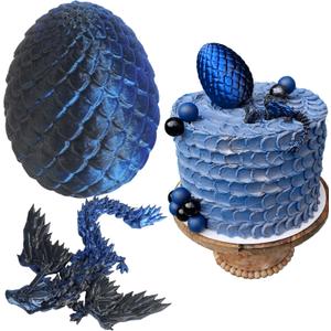 3D Printed Dragon Egg Fantasy Dragon Cake Topper Dragon Eggs Cake Decor Blue Black Balls Cake Decor for Baby Shower Birthday Wedding Party Supplies 3D Printed Dragon Egg Fantasy Dragon Cake Topper Dragon Eggs Cake Decor Blue Black Balls Cake Decor for Baby Shower Birthday Wedding Party Supplies