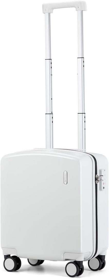 Hanke 16 Inch Underseat Carry On Luggage, Airline-Approved Hard Shell Small Suitcase with Spinner Wheels, Lightweight Tsa Lock Travel Luggage for Short Trips(Smoke White)