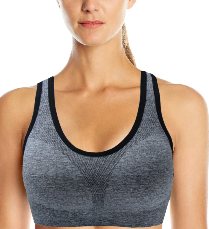 AKAMC Women's Cross Back Sport Bras,Adjustable Straps Padded Criss Cross Cropped Bras for Yoga Workout Fitness 2 Pack XXXL