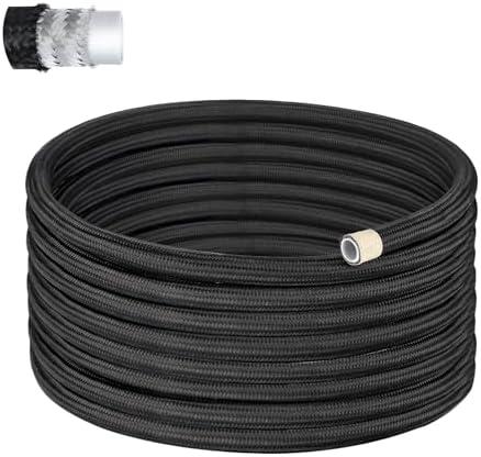 EVIL ENERGY 8AN PTFE Fuel Hose Line, AN8 Fuel Line E85 Nylon Braided 20FT Black