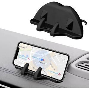 Universal Car Phone Holder Mount- Car Phone Holder with Anti-Slip Pad Mat, Secure Car Phone Mount for All iPhones/Samsung/Android Devices, Fits 99% Dashboard Cell Phone HolderBlack