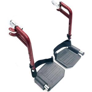 Wheelchair footrest Red Replacement,Economy Footrest for Wheelchairs and Transport Chair, Composite Footplates and Heel Loops,Universal Swing-Away Footrests, T93HEP, PH-SF(1 Pr, Red)