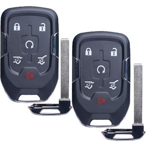 Car Key Fob Replacement Fits for Chevy Suburban Tahoe GMC Yukon/Yukon XL Denali 2015- 2020 Push Start 6 Buttons Smart Keyless Entry Remote Start Control 13580804 Set of Two HYQ1AA 13508280