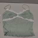 Women's Lace Trim Casual Cami Top (Mint Green, XS)