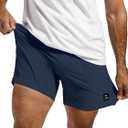 Comdecevis Men's Athletic Shorts 7 Inch Lightweight Quick Dry Stretch Casual Gym Running Shorts (Blue, Small)