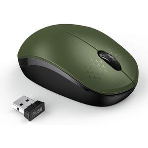Seenda Wireless Mouse for Laptop, 2.4G Noiseless Mouse with USB Receiver - Optical Tracking Portable Computer Mice for Chromebook, PC, Tablet, Windows System, 24 Months Battery Life - Green & Black