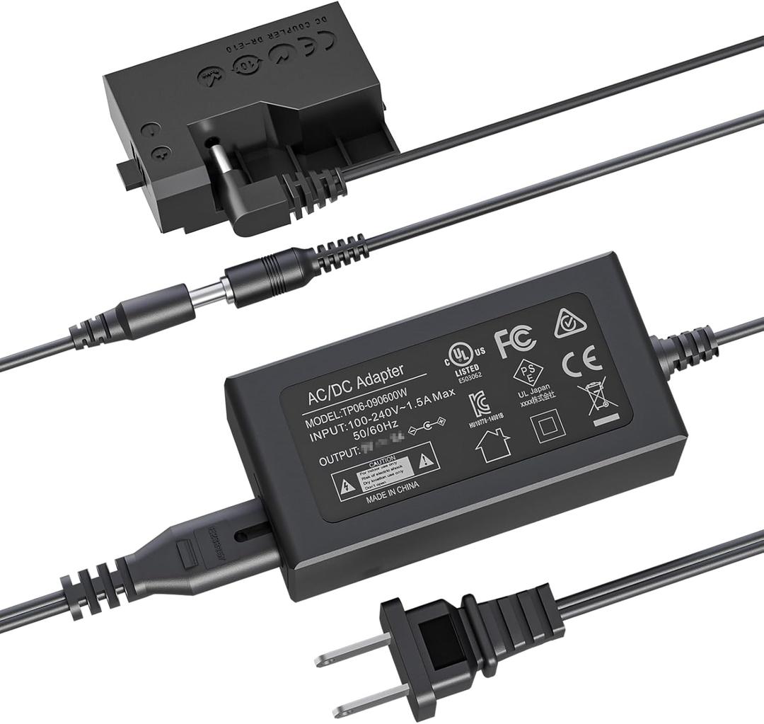 ACK-E10 AC Power Supply Adapter DR-E10 Dummy Battery Kit Replace LP-E10 Battery for Canon EOS Rebel T3 T5 T6 T7 1100D 1200D 1300D 1500D 2000D Cameras