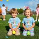 Easter Shirts for Boys Girls Toddler Kids Children Bunny Eggs Tractor Monster Truck Graphic Tees Outfit T-Shirt Top 2T-7T (Blue)