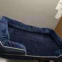 EHEYCIGA Egg-Crate Memory Foam Dog Bed, Waterproof, Navy, Large 41 x 27 x 6.5 inches, 100 lbs Capacity