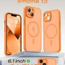 TOCOL for Phone 13 Case, Compatible with Magsafe Charger, Full Camera Protection, Drop Protection, Translucent Matte Phone Case for iPhone 13 6.1 inch (Orange)