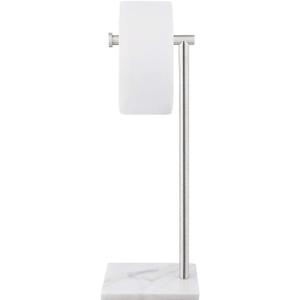 KES Natural Marble Toilet Paper Holder Stand Bathroom Tissue Roll Holder Freestanding SUS304 Stainless Steel Brushed Finish, BPH285S1-2