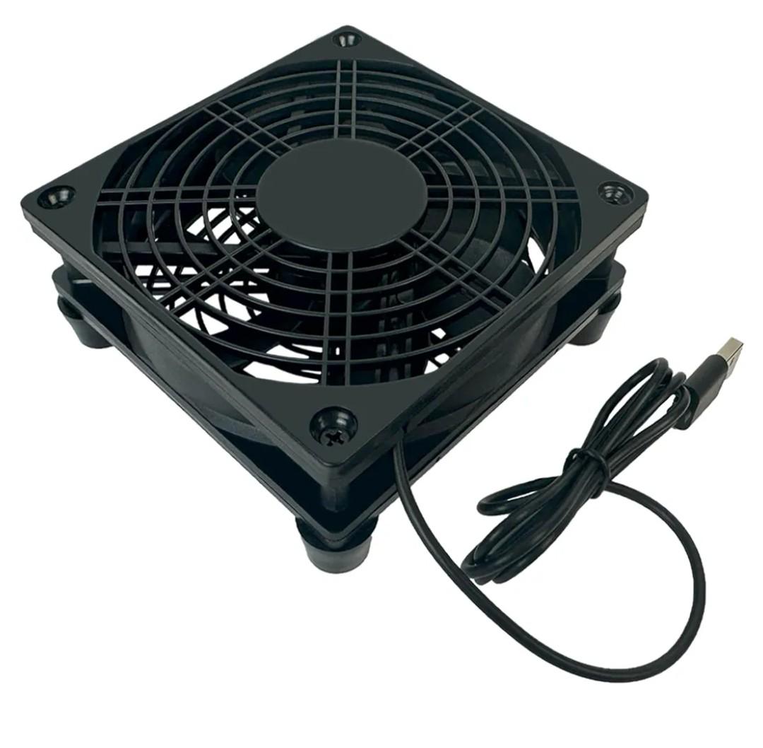 VTRETU Quiet USB Interface Cooling Fan,Used for Router Rack DIY Audio Video Network Cabinet Server Cooling Project and Equipment Workstation Xbox PS5 Cooling Accessories（120 * 120 * 25mm