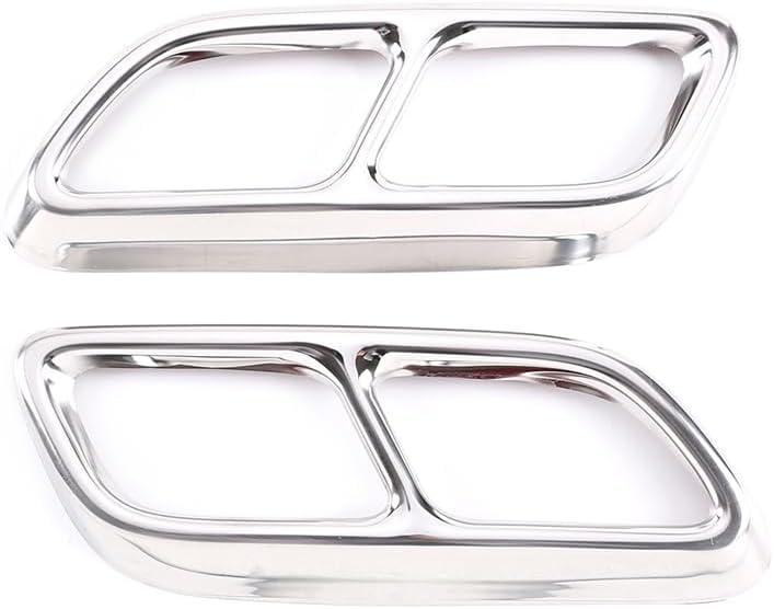 Tail Pipe Trim Compatible with Cadillac CT4 Cadillac CT5 2020-2023 Stainless Steel Car Exterior Exhaust Pipe Mufflers Cover Rear Bumper Cylinder Exhaust Pipe Cover Decorate Accessories (bright silver)