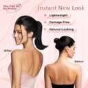 SEGO Ponytail Extensions, 10" Short Claw Clip in Ponytial Hair Extensions, Small Jaw Clip Pony Natural Soft Synthetic Hairpieces for Women -#1B Natural Black