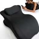 TAFFY'S Wedge Pillow, Firm Foam, Body Pillow for Reading & Relaxing (Black) | Ergonomic Memory Foam - Multi Postions - Support for Neck, Back, Legs - Partner Share or Solo Use