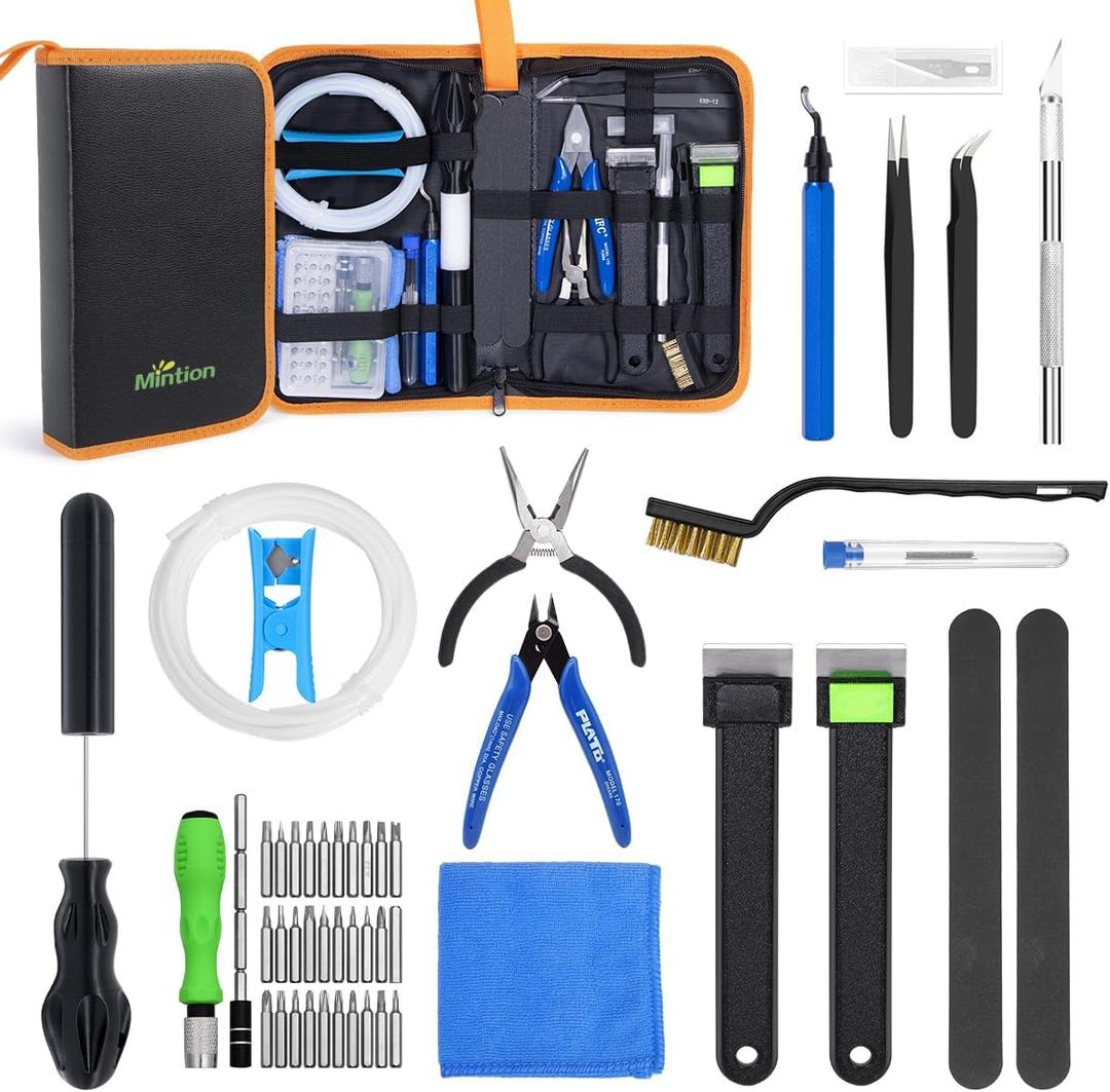 Essential 3D Printer Tool Kit | 3D Printing Kit with Nozzle Cleaner, 3M PTFE Tube, Pliers & Deburring Tools, etc 3D Printer Accessories for Assembly, Removal, Cleaning and Finishing