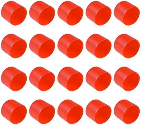  ETERXITY 20 Pack Rubber End Caps - Round Protectors Apply to Outdoor Screws Thread (34mm ID, Red)