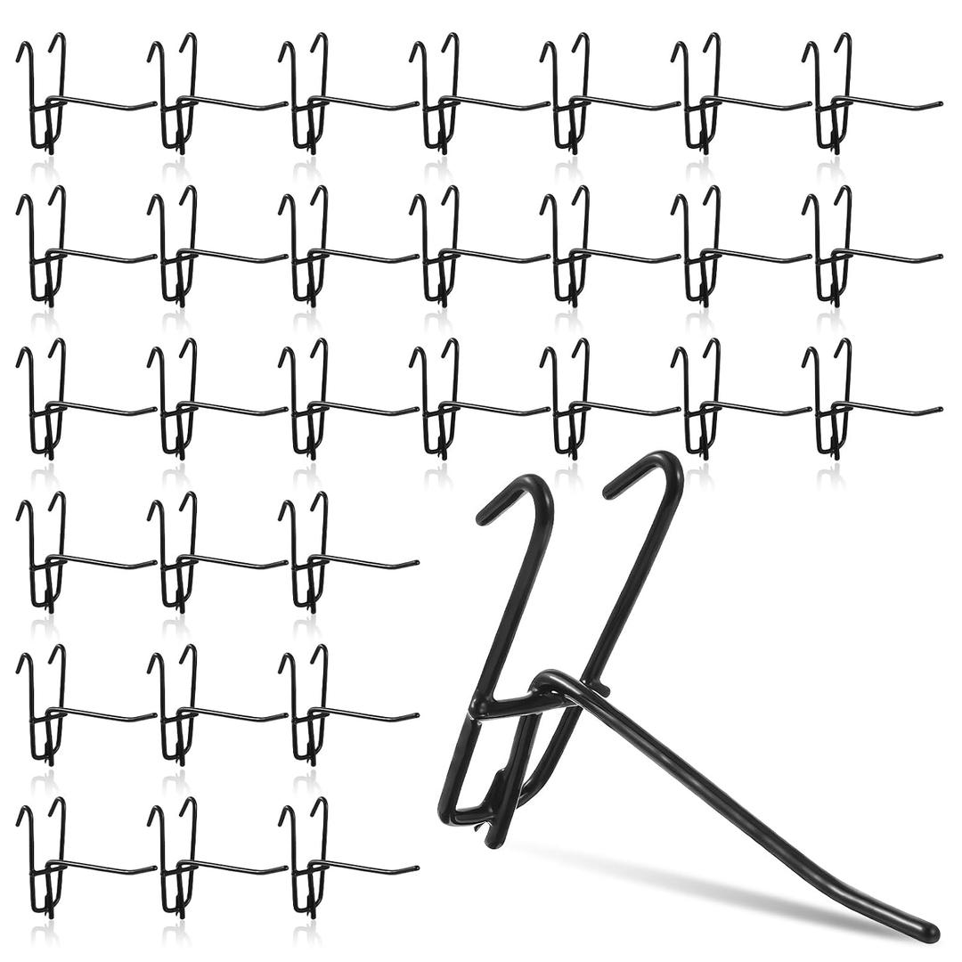 30 PCS Grid Wall Hooks, 4in Storage Gridwall Display Hangers, Store Garage Wall Mount Organizers, Heavy Duty Black Panel Display Hooks for Retail, Craft Show, Home Setup, Customized Displays