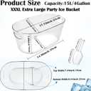 2 PCS Ice Buckets for Parties, 15L Large Ice Bucket, 4 Gallon Champagne Bucket with Scoops, Beverage Tub Mimosa Bar Supplies for Champagne, Beer, Cocktail