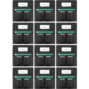 Toriexon Chair Pockets 13 x 14 inch, Small Chair Organizer K-2 with Name Slot and 4 Storage Pockets Suitable for Kindergarten School and Home Seating Storage - Black, 12 Pack