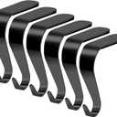 Palonu Christmas Stocking Holders Mantel Stcoking Hangers Metal Hanging Hooks Ornament Hooks Fireplace Hanger Grip for Christmas Decorations (6, Black)