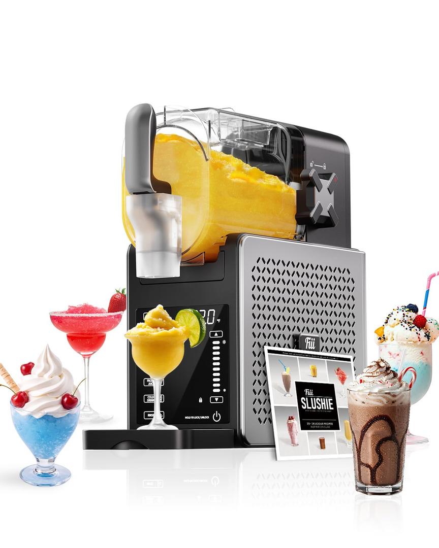 Fiii 2-in-1 Slushie & Soft Serve Machine 92 oz, 6 Presets, No Ice Needed