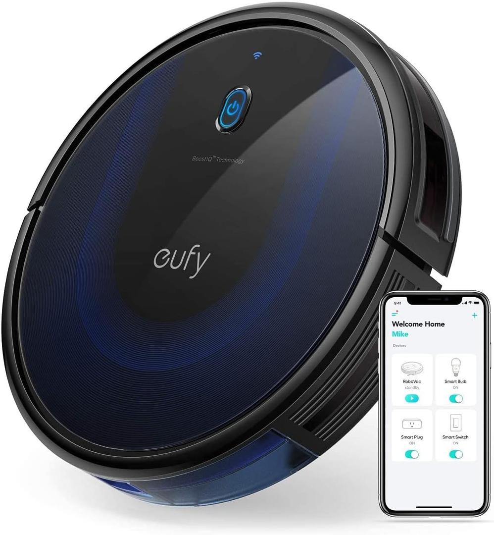 Eufy BoostIQ RoboVac 15C MAX, Wi-Fi Connected, Super-Thin, 2000Pa Suction, Quiet, Self-Charging Robotic Vacuum Cleaner, Cleans Hard Floors to Medium-Pile Carpets, Black