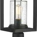 Emliviar Post Lights Outdoor Fixture, 1-Light Lamp Post Lantern, Black Finish, Seeded Glass, 2083P BK