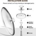 Glass Lids for 8, 9.5, 10.25, 11, 12, 12.6 Inch Frying Pans, Pots, Cast Iron Pans, Tempered Covers for Replacement with Stainless Steel Rim & Handle, Dishwasher & Over Safe