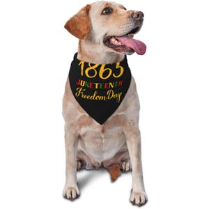 Happy Juneteenth Day Freedom 1865 Dog Scarf Bandana, Dog Costume Accessories,Triangle Bibs for Small Medium Large Dogs Cats