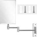 MIRRORVANA Frameless Wall Mount Mirror for Bathroom with 11" Extension Swivel, No Magnification, Rectangular 8.7" x 6.3" Surface, Chrome